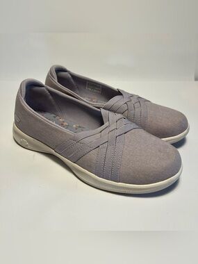 Skechers Gowalk Vegan Washable Canvas Slip-Ons Summer Love Sage Size 8.5
